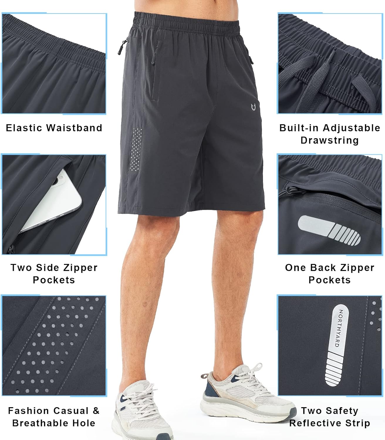 NORTHYARD Males's Athletic Working Shorts Fitness center Exercise Shorts 7"/ 9"/ 5" Fast Dry ... - Image 3
