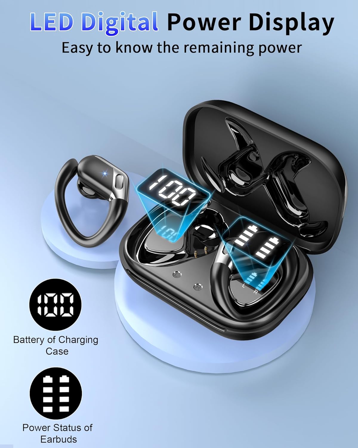 Wi-fi Earbuds, 2026 Bluetooth 5.4 Headphones Sport, Bluetooth Earbuds with EN... - Image 5