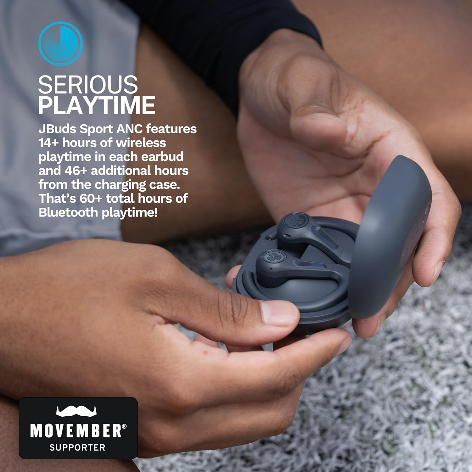 JLab JBuds Sport ANC 4 True Wi-fi Bluetooth Earbuds + Charging Case, Graphite... - Image 4