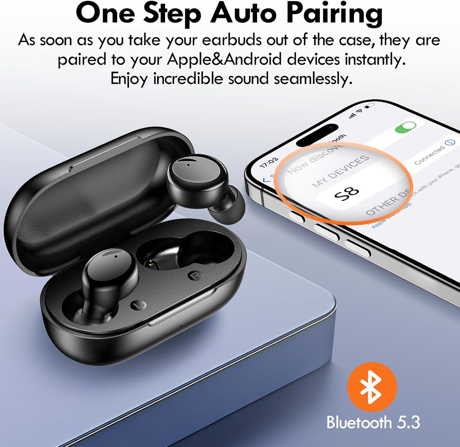 Lanteso True Wi-fi Bluetooth 5.3 Earbuds, 48H Playtime,Mild Weight Headphone... - Image 4