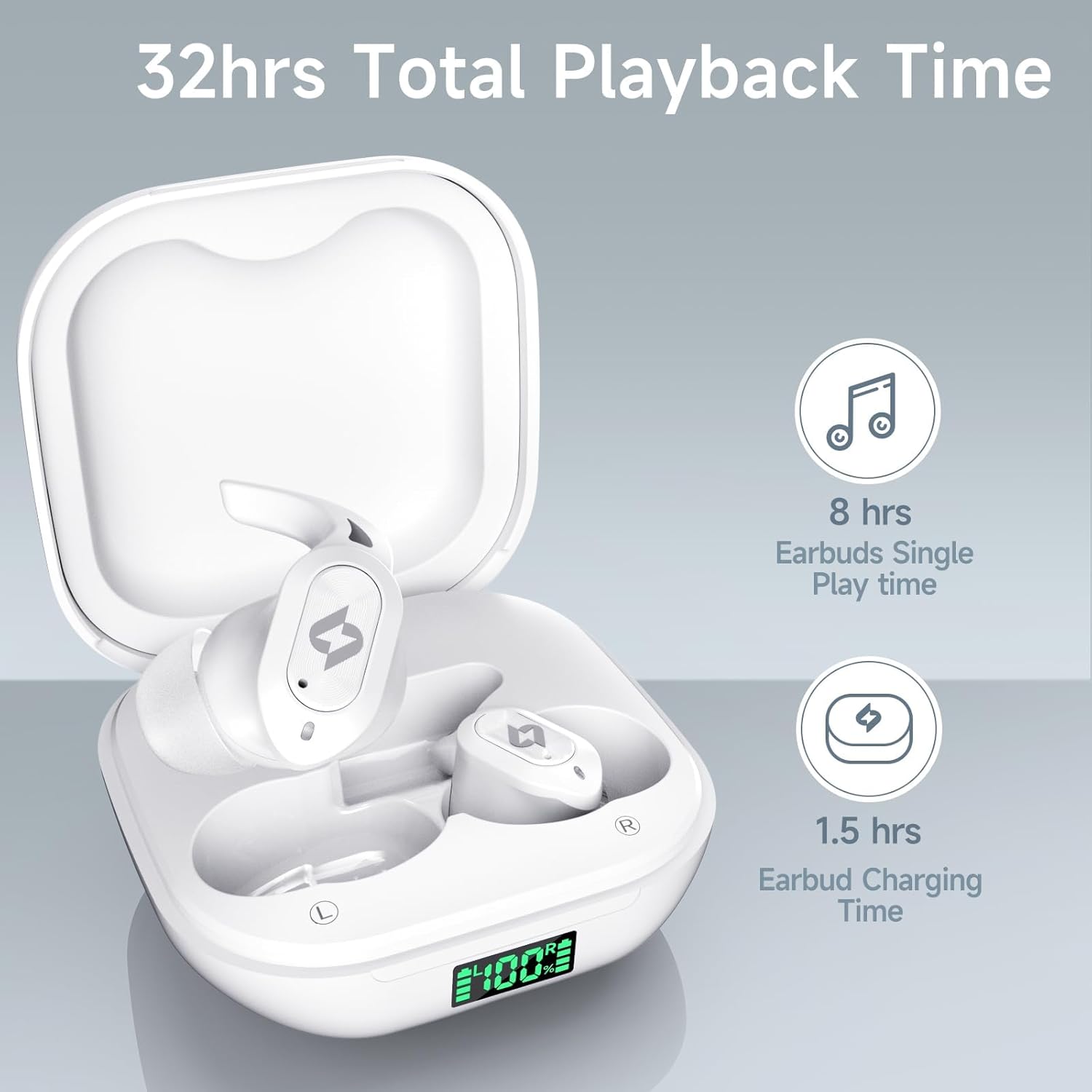 Wi-fi Headphones Bluetooth Earbuds with Wi-fi Charging Case 32H Playback L... - Image 6
