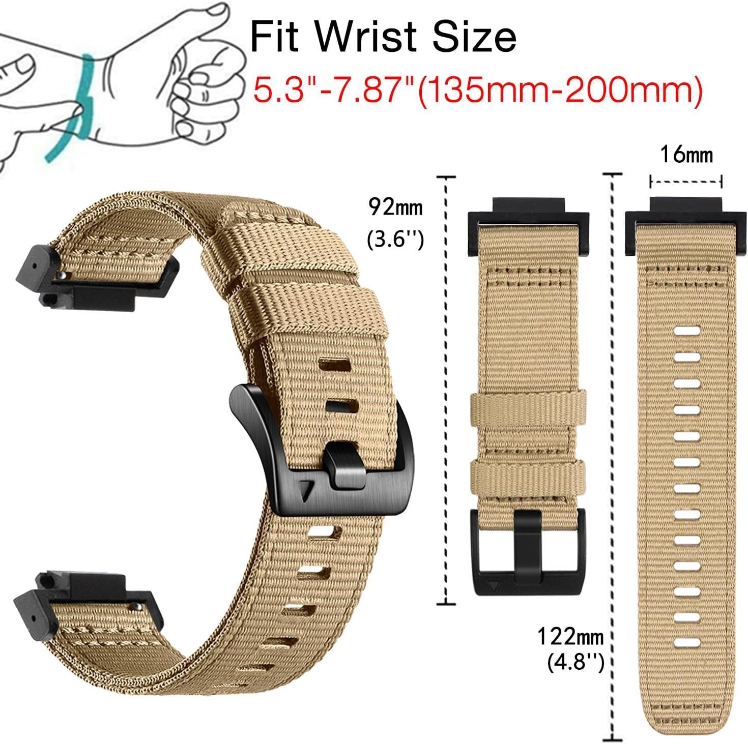 Abanen Rugged Nylon Watch Band for Casio gshock DW-5600/8900, Adjustable Sports activities ... - Image 3