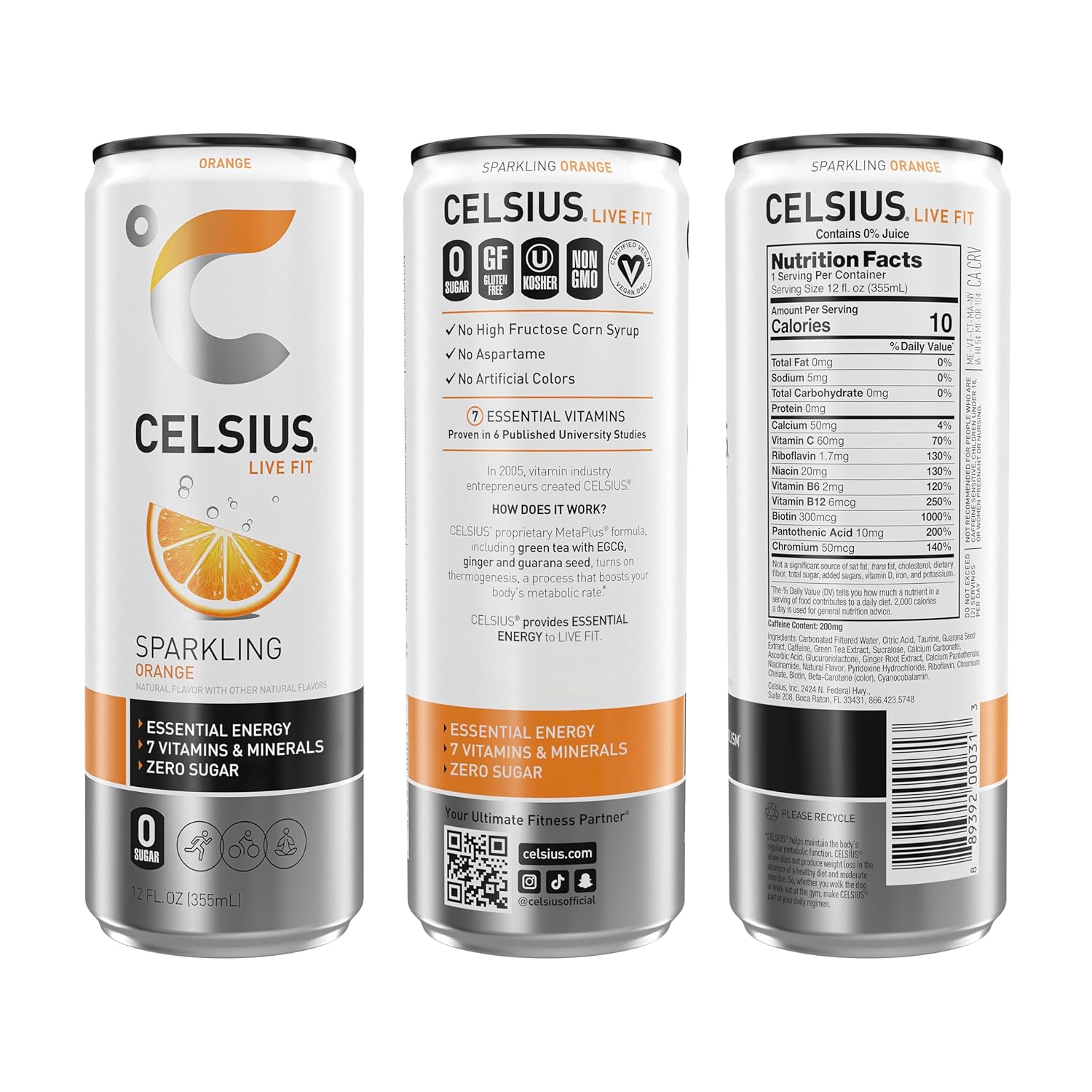 CELSIUS Glowing Orange, Purposeful Important Power Drink 12 Fl Oz (Pack of 12... - Image 3