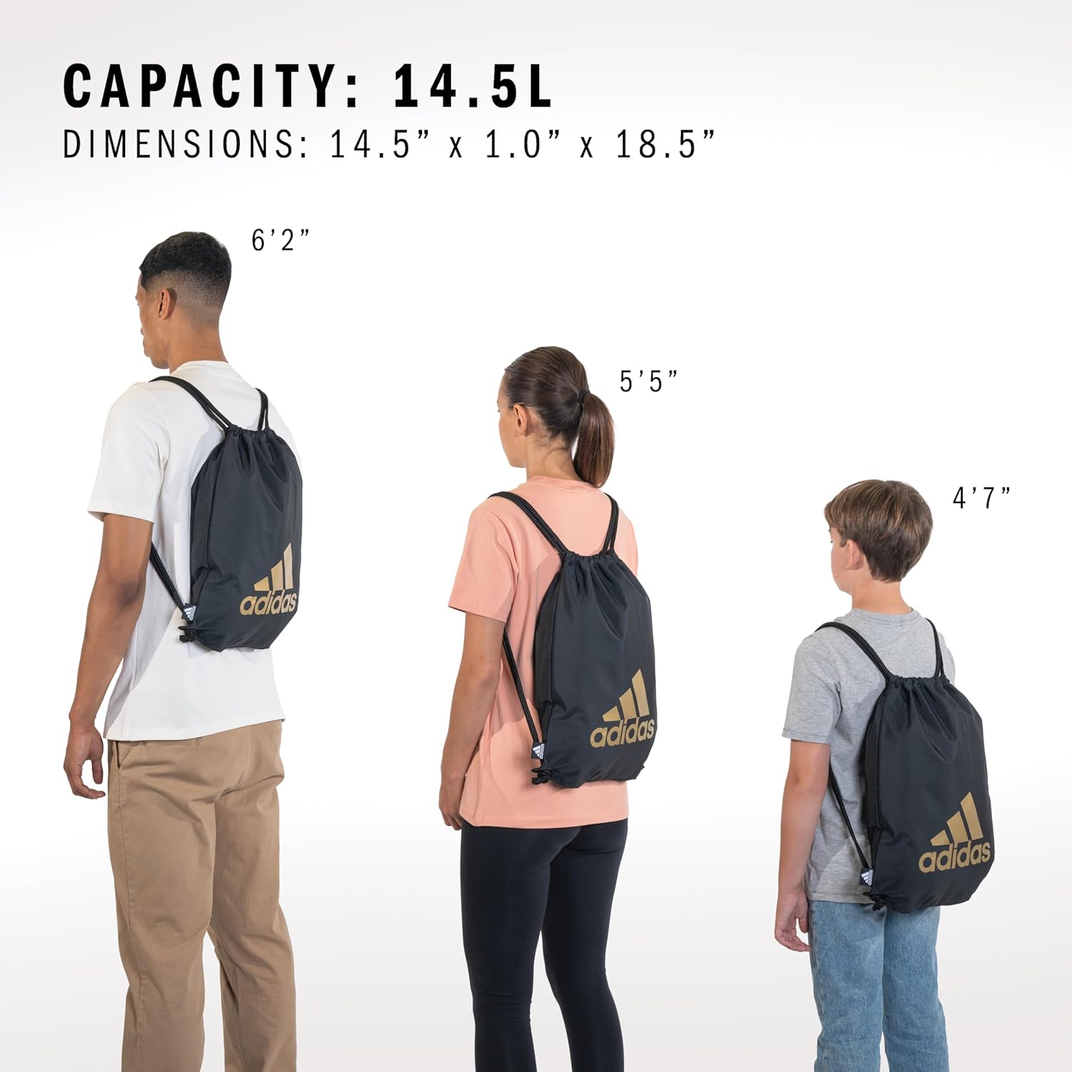 adidas Prepared Sackpack – Drawstring Backpack Light-weight Small Health club Bag - Image 5