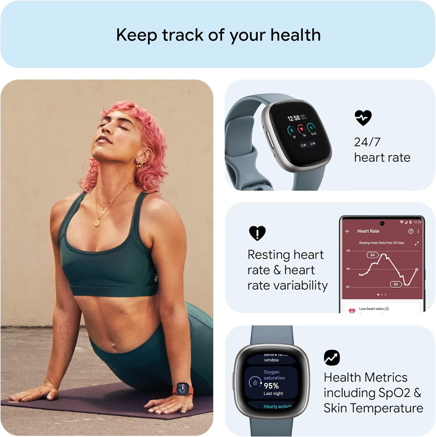 Fitbit Versa 4 Health Smartwatch with Each day Readiness, GPS, 24/7 Coronary heart Charge, 40... - Image 4