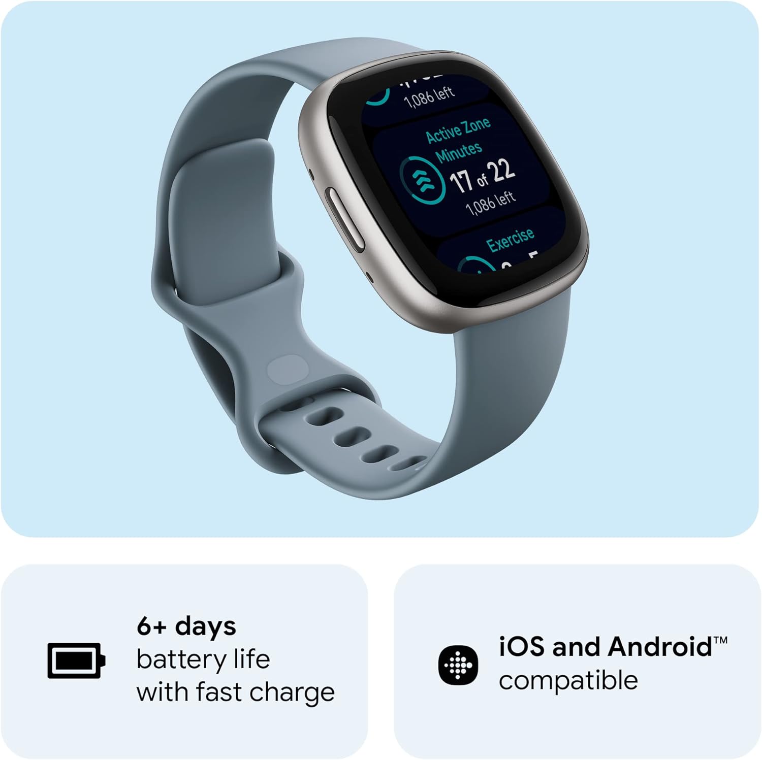 Fitbit Versa 4 Health Smartwatch with Each day Readiness, GPS, 24/7 Coronary heart Charge, 40... - Image 6