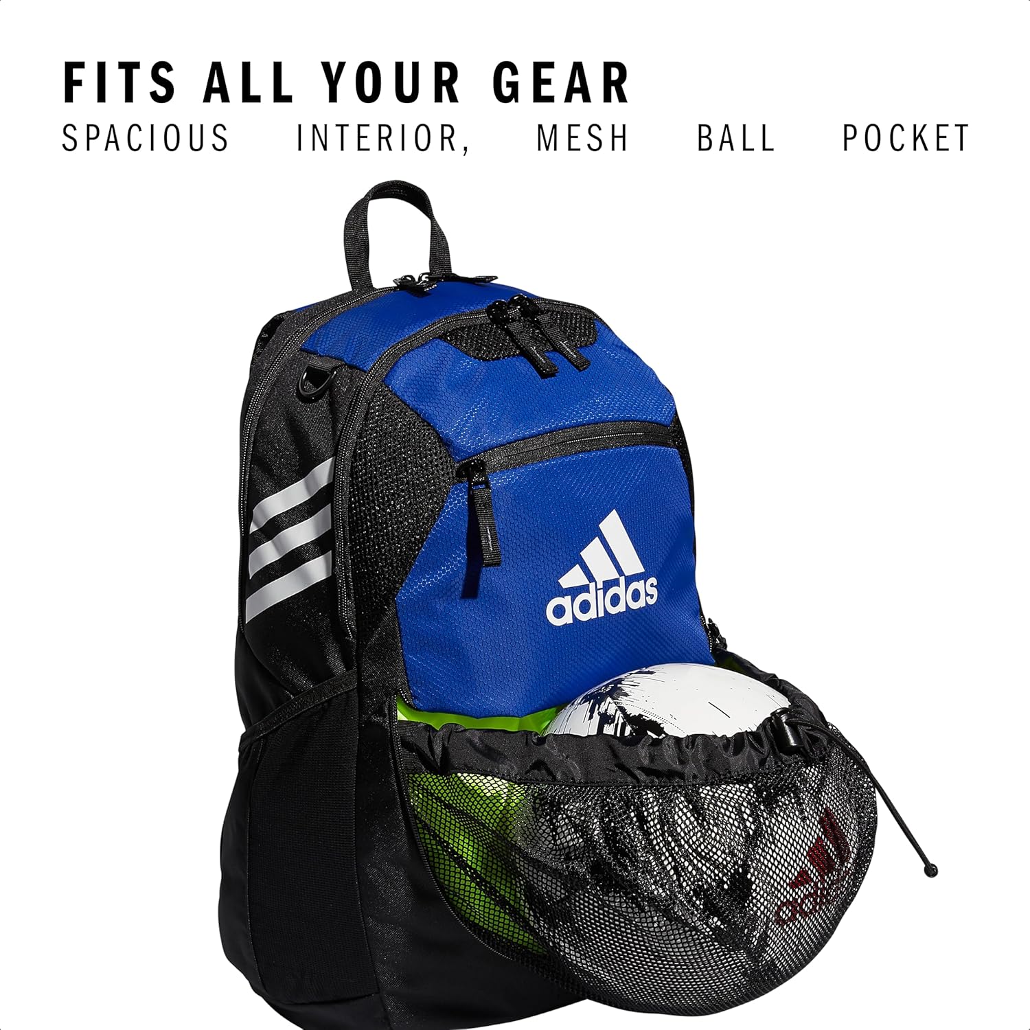 adidas Stadium 3 Soccer Backpack with Ball Pocket, 36L - Image 2