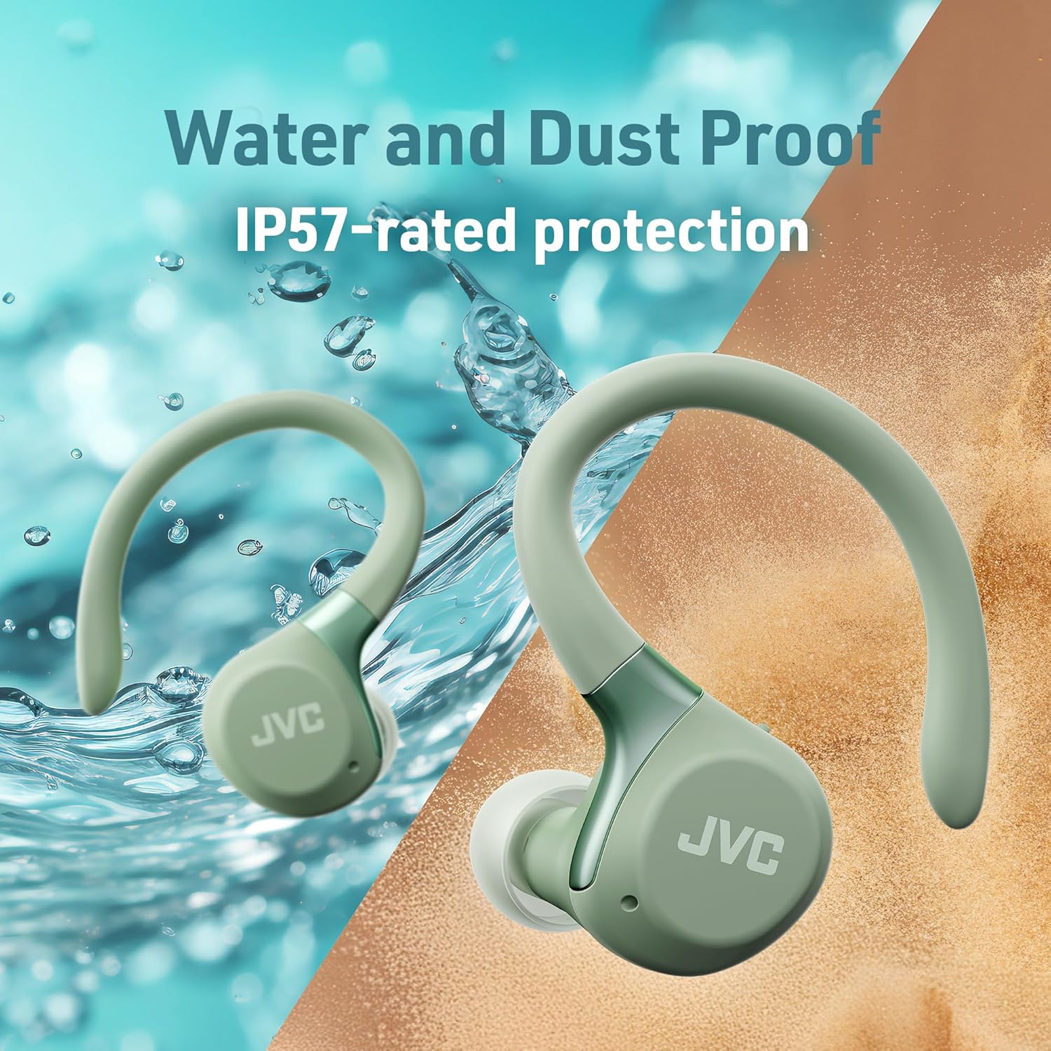 JVC Health Collection True Wi-fi Sport Earbuds with Adjustable Hooks, Lively Noi... - Image 5