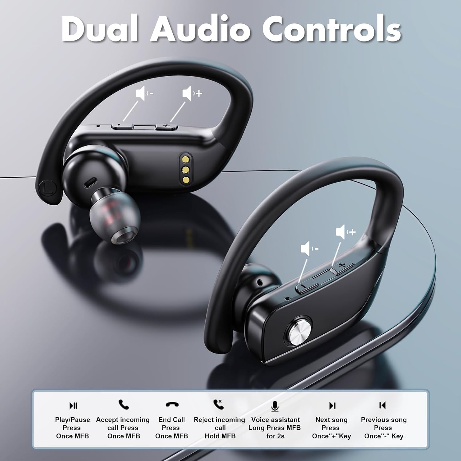 Wi-fi Earbuds Bluetooth Headphones 48Hrs Play Again Sports activities Earphones with LED ... - Image 7