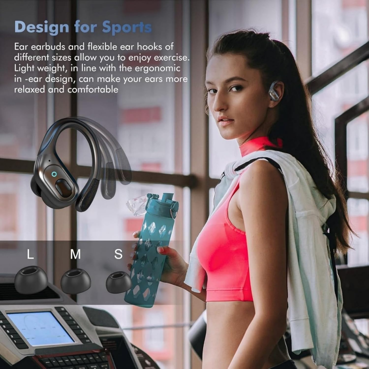 Wi-fi Earbuds, Sports activities Bluetooth Headphones, 75Hrs Playtime Ear Buds with LED ... - Image 5