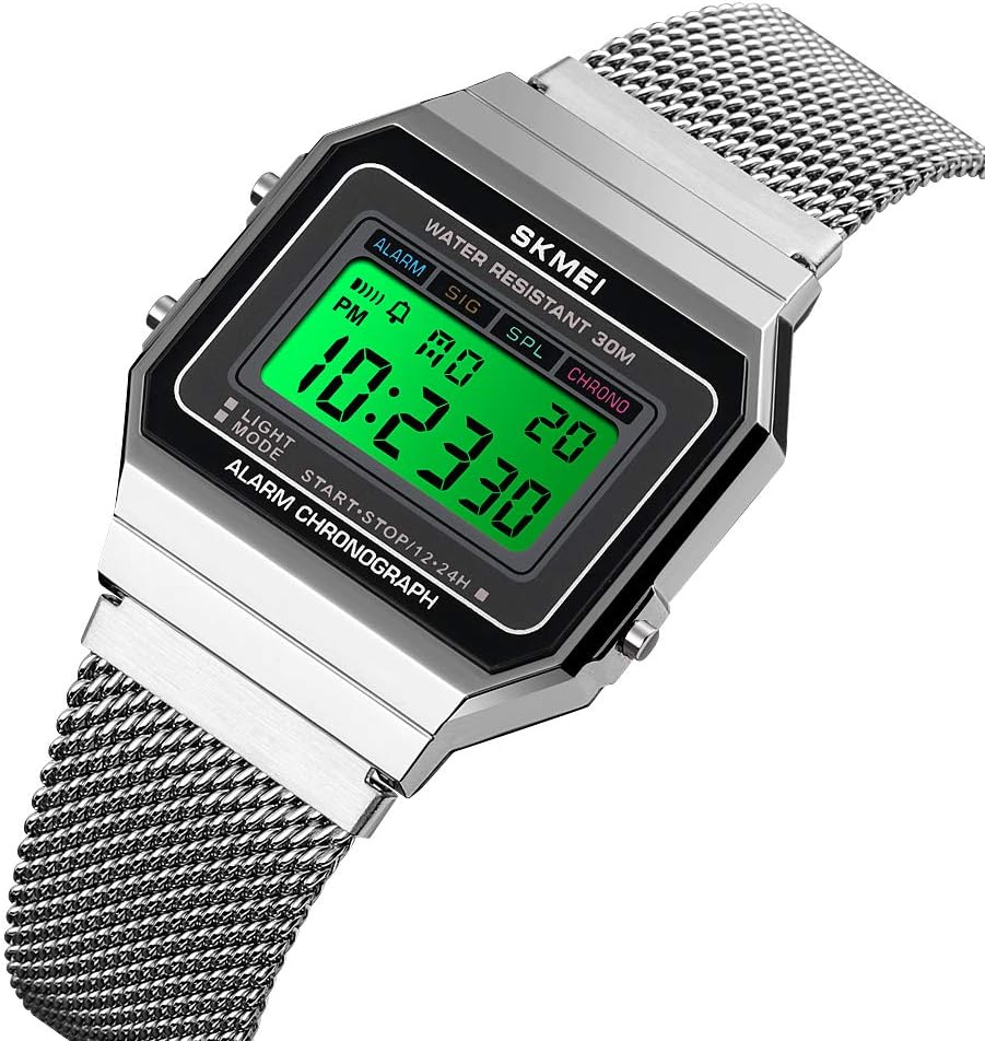 Gosasa Traditional Unisex Ladies's Males's Digital Multifunction Sports activities Watch Stainless... - Image 2