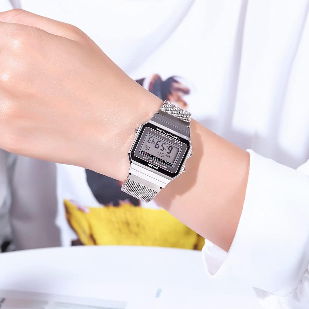 Gosasa Traditional Unisex Ladies's Males's Digital Multifunction Sports activities Watch Stainless... - Image 3