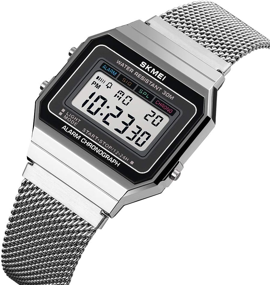 Gosasa Traditional Unisex Ladies's Males's Digital Multifunction Sports activities Watch Stainless... - Image 5