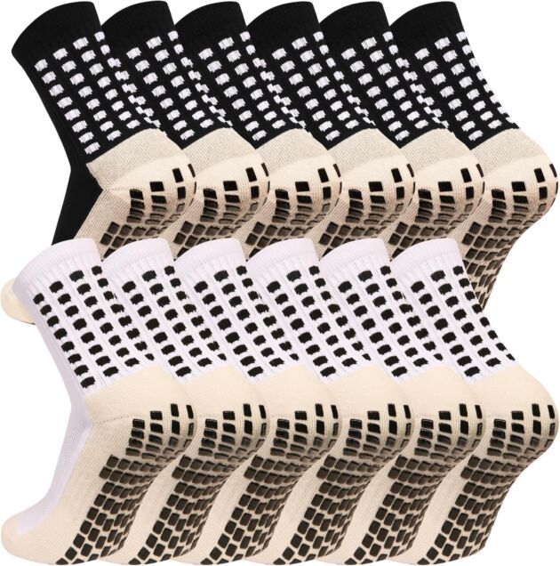 Males's Grip Soccer Socks Anti Slip Athletic Socks Non Slip Soccer Basketball So...