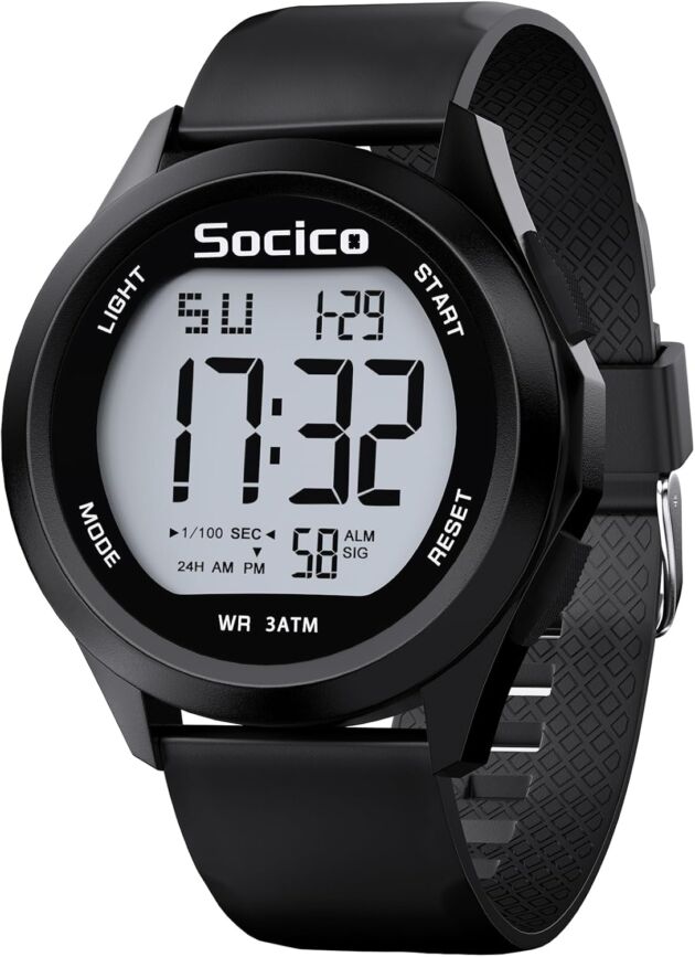SOCICO Mens Digital Watch Sports activities Waterproof Out of doors Massive Face Navy Watches ...