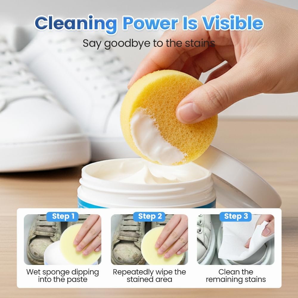 White Shoe Cleaner Cream, 2026 Improve Multipurpose No-Wash Stable Comes, Shoe Cl... - Image 2