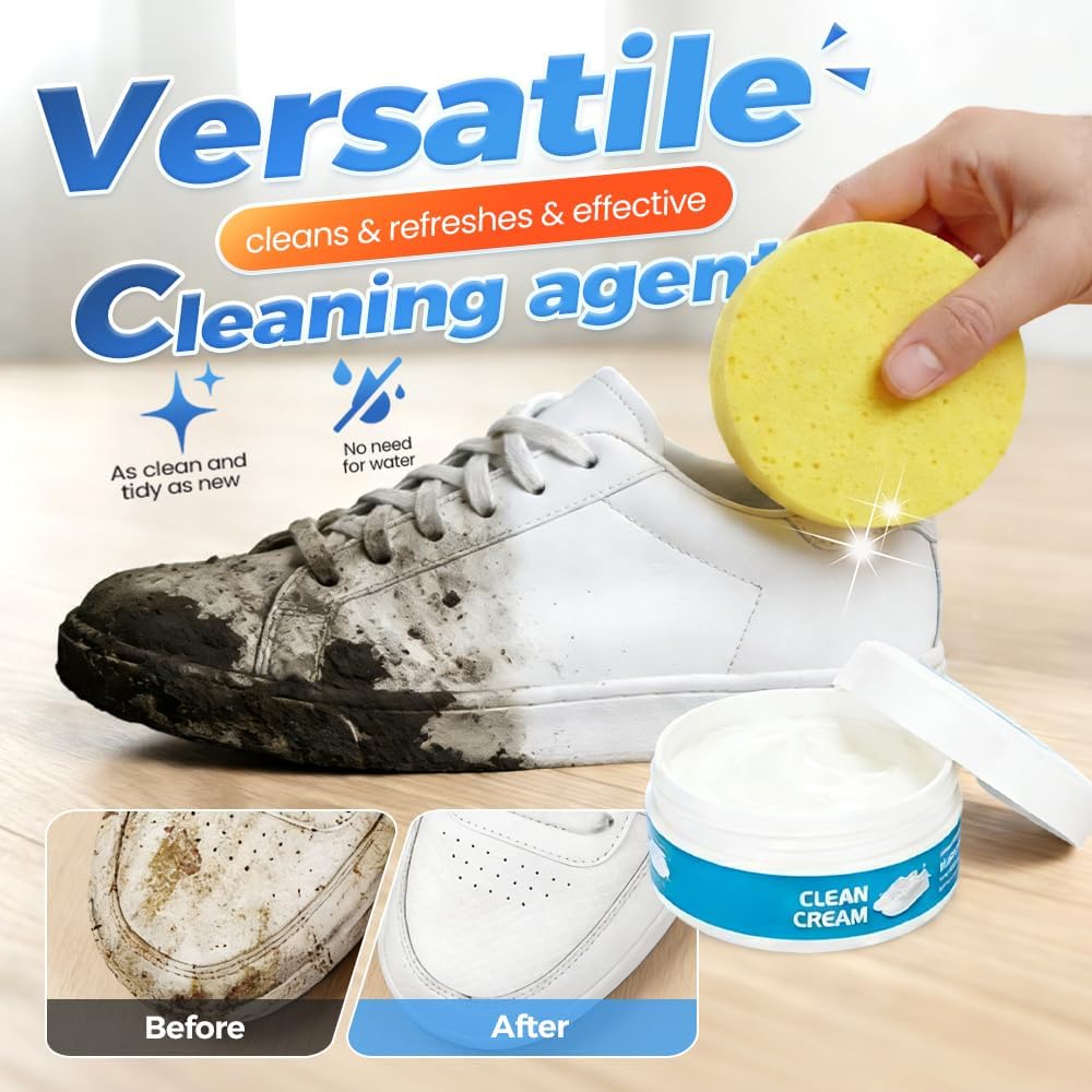 White Shoe Cleaner Cream, 2026 Improve Multipurpose No-Wash Stable Comes, Shoe Cl... - Image 5
