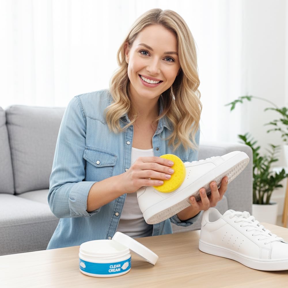 White Shoe Cleaner Cream, 2026 Improve Multipurpose No-Wash Stable Comes, Shoe Cl... - Image 6