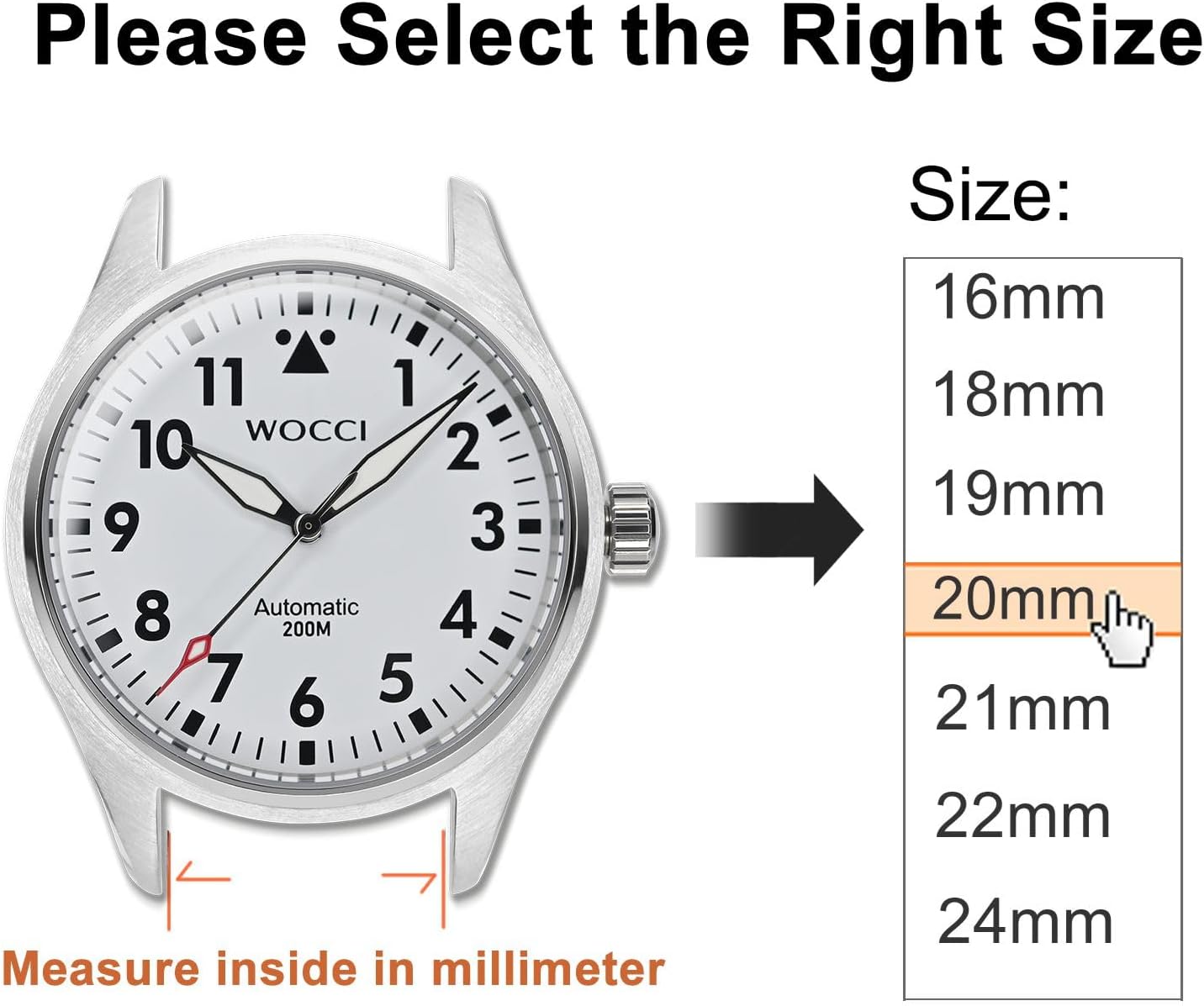 WOCCI 20mm Adjustable Nylon Watch Band, Fast Launch Sport Loop Strap (Military Gre... - Image 5
