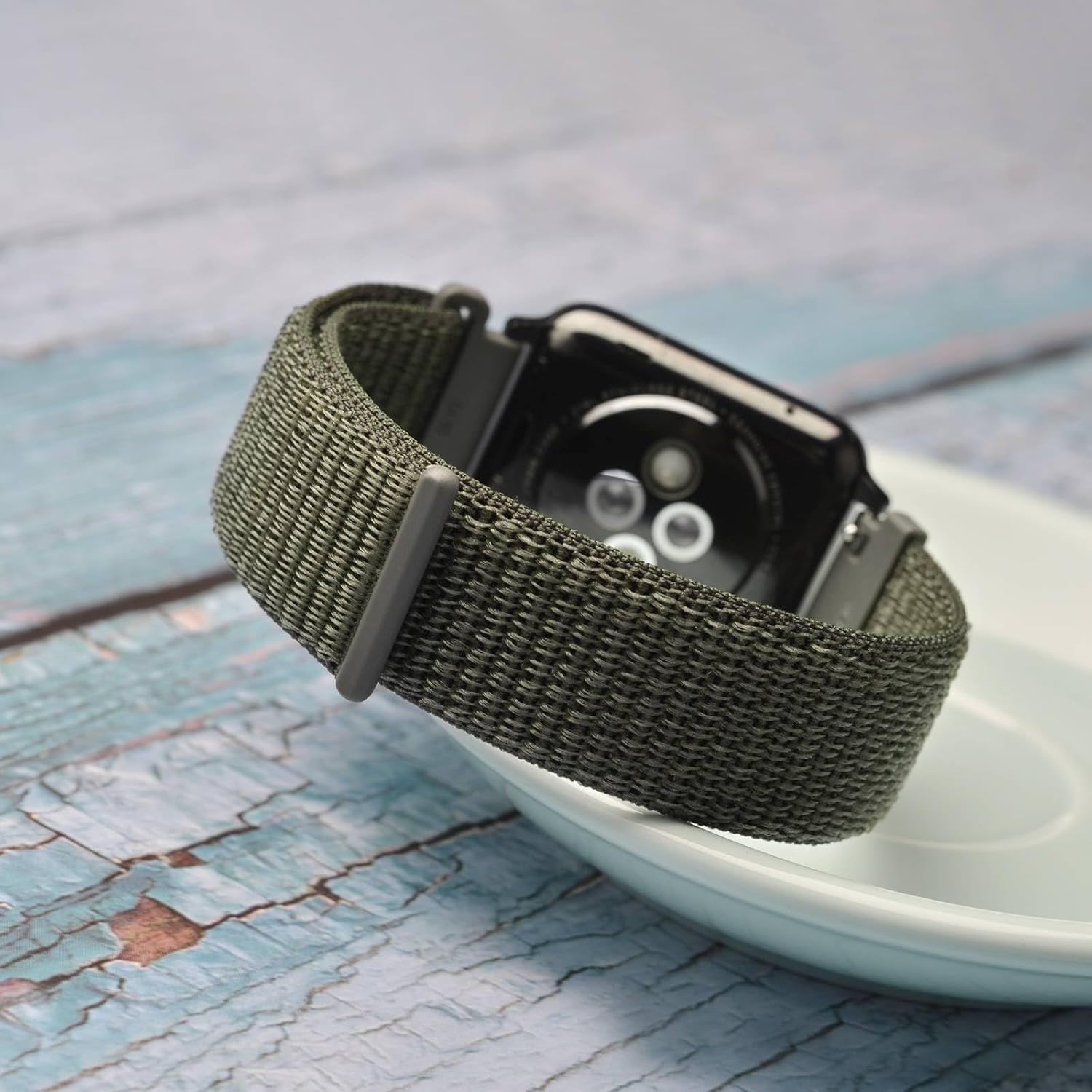 WOCCI 20mm Adjustable Nylon Watch Band, Fast Launch Sport Loop Strap (Military Gre... - Image 7