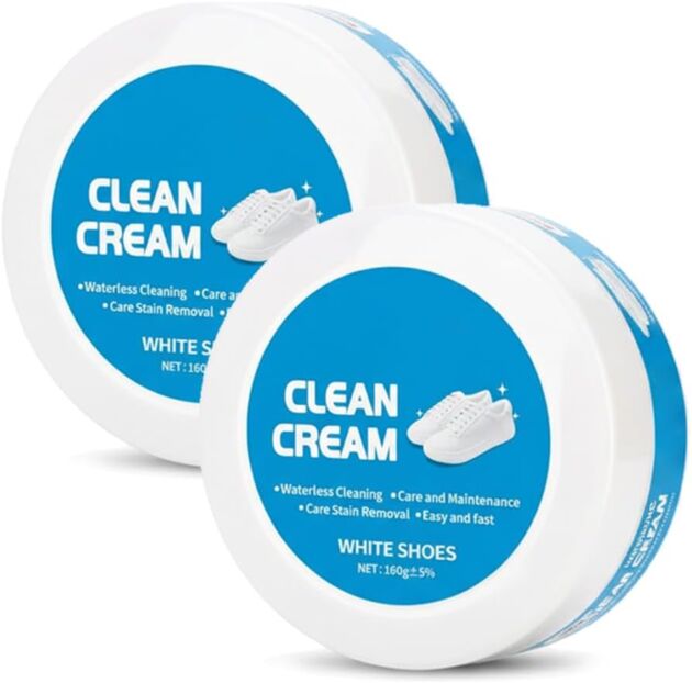 White Shoe Cleaner Cream, 2026 New Multipurpose No-Wash Stable Comes with Sponge,...