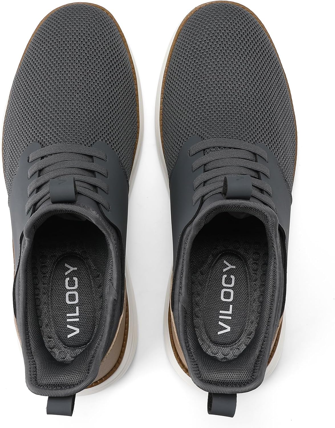 VILOCY Mens Slip On Informal Costume Footwear Fingers Free Style Sneakers Mesh Tennis W... - Image 4
