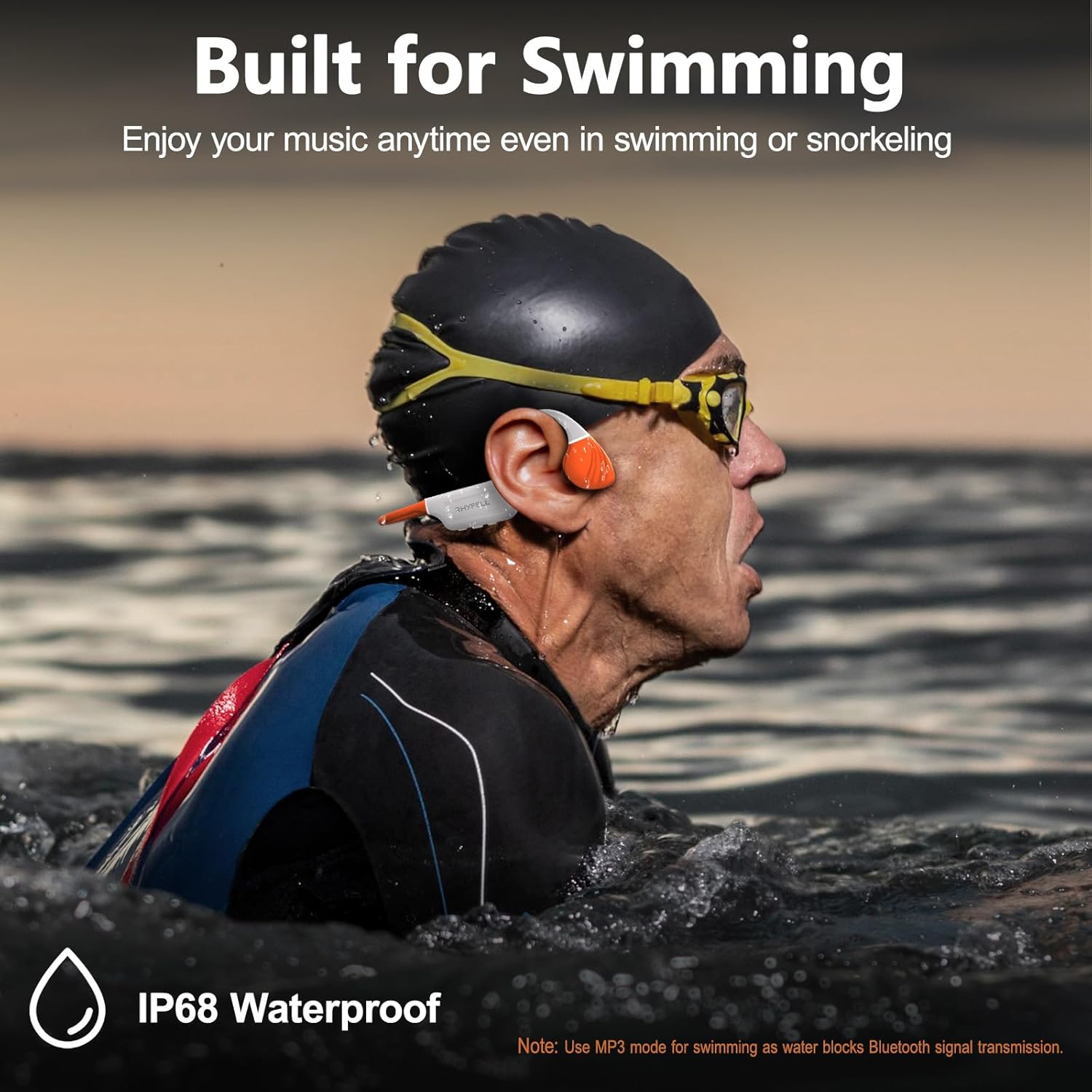 Swimming Headphones, IP68 Waterproof Bone Conduction Headphones, Constructed-in 32GB M... - Image 3
