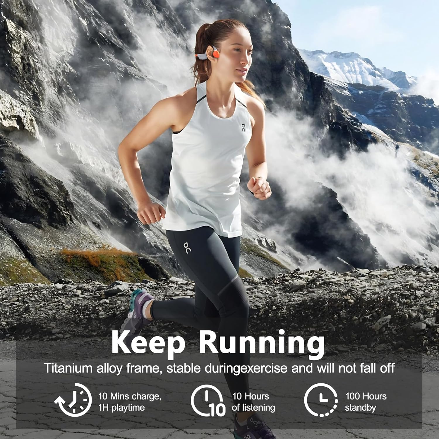 Swimming Headphones, IP68 Waterproof Bone Conduction Headphones, Constructed-in 32GB M... - Image 5