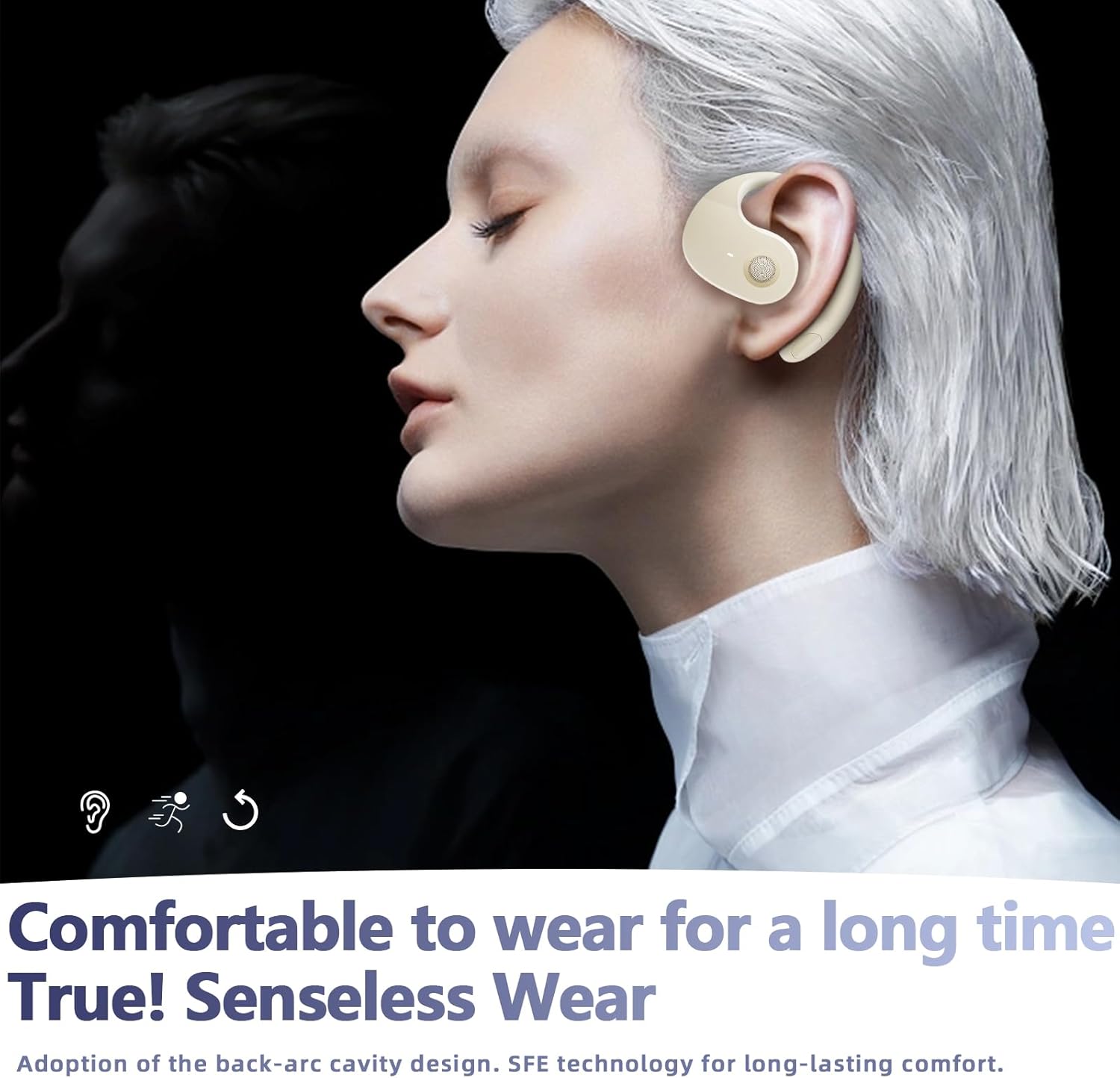 URIZONS Ball Form Earhook TWS Gaming On Ear Earbuds Wi-fi Earphones - Low-La... - Image 4