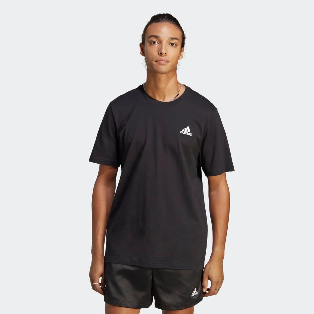 Adidas Mens Necessities Single Jersey Embroidered Small Emblem T-Shirt - Image 2