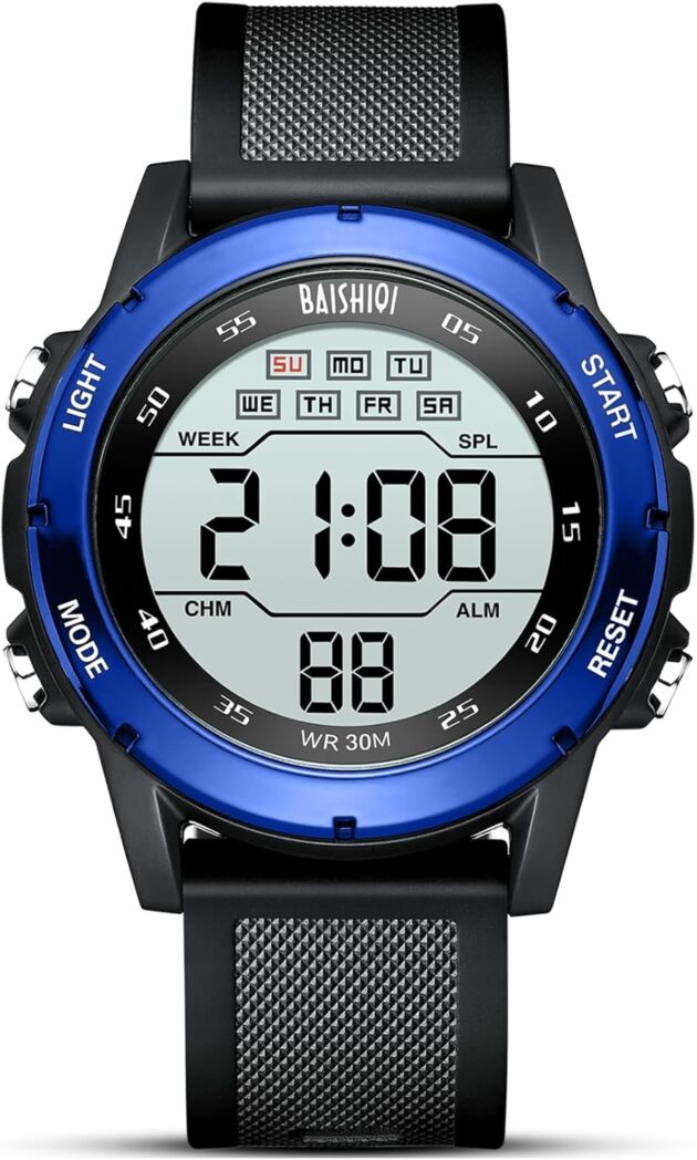 Mens Watches Digital Watches for Males Informal Sports activities Navy Waterproof Wrist Wat...