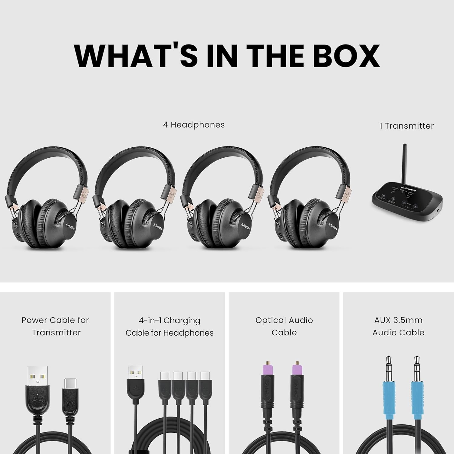 Avantree Quartet 2 - Wi-fi Group Listening Headphones & Transmitter for TV, C... - Image 7