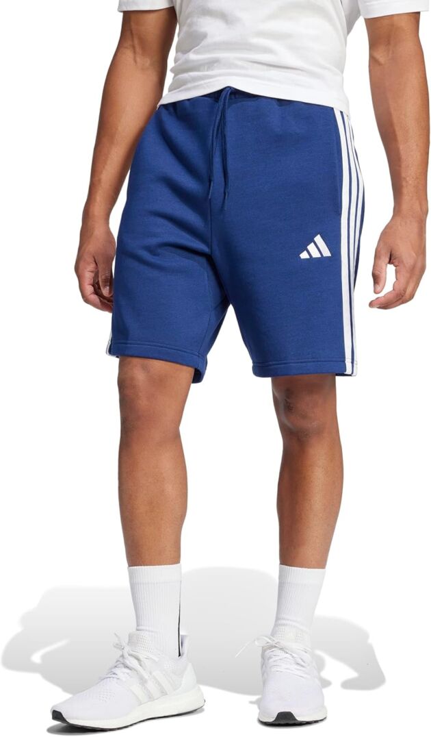 adidas Mens Necessities 3-Stripes Fleece 9-inch Shorts