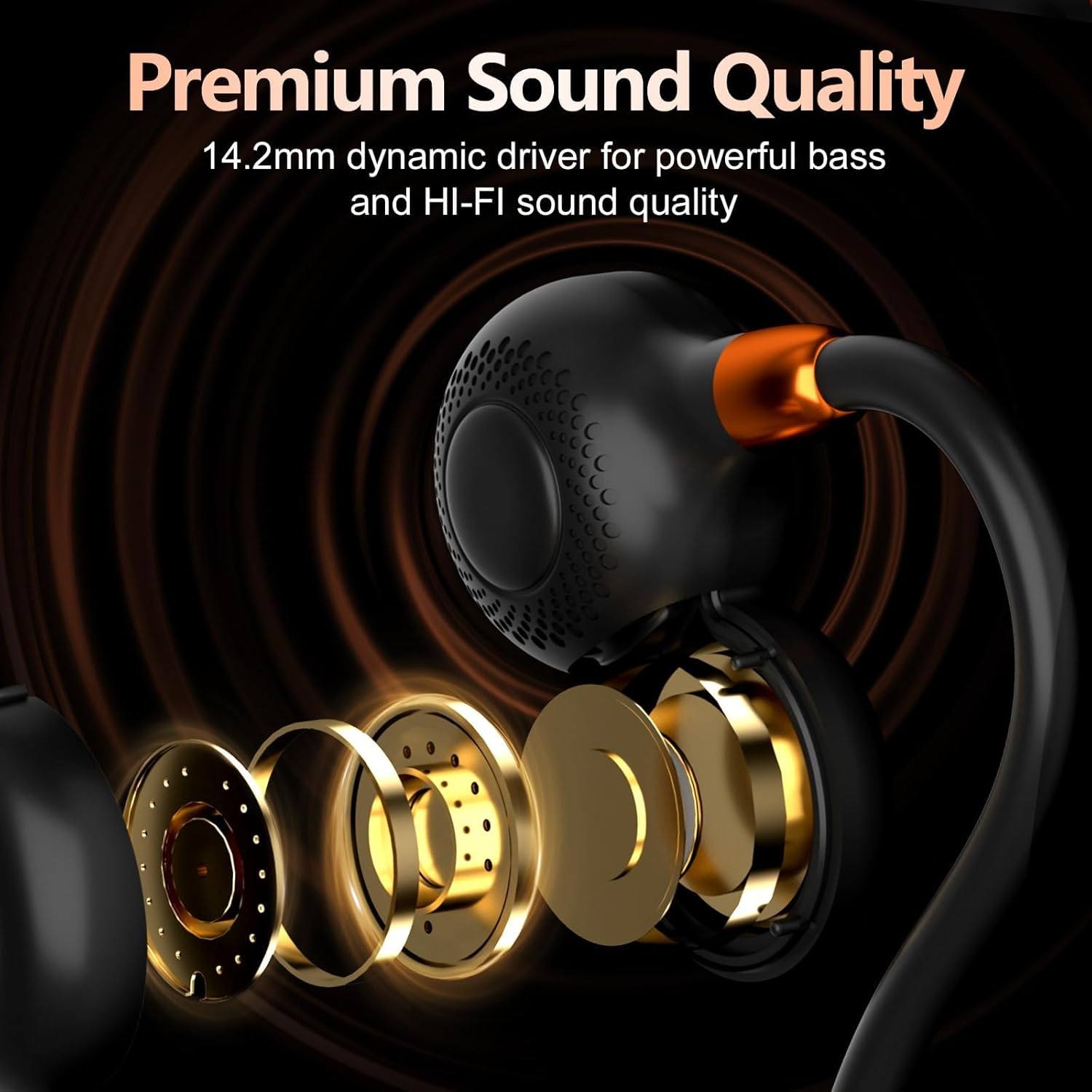 Ortizan Open Ear Headphones, Bluetooth 5.3 Wi-fi Air Conduction Headphones Sp... - Image 3