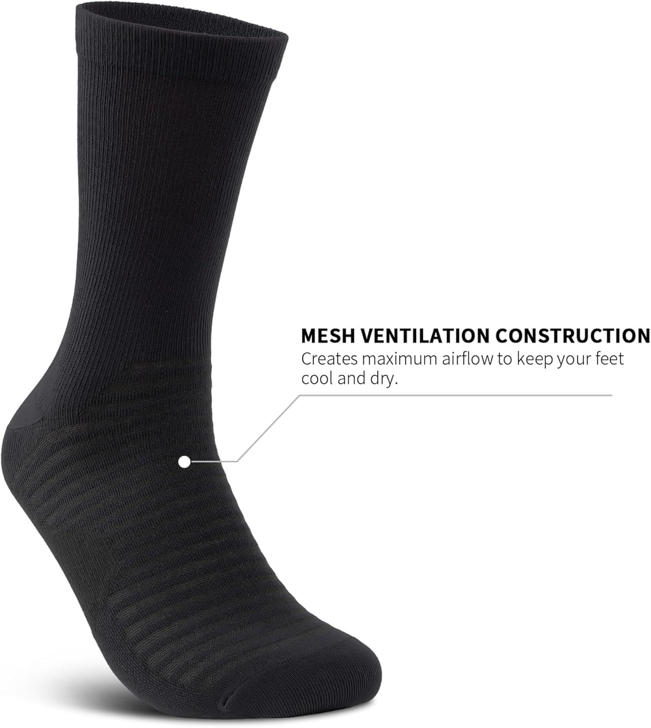 PAPLUS Compression Athletic Crew Socks (6 Pairs) for Males & Girls - Image 4