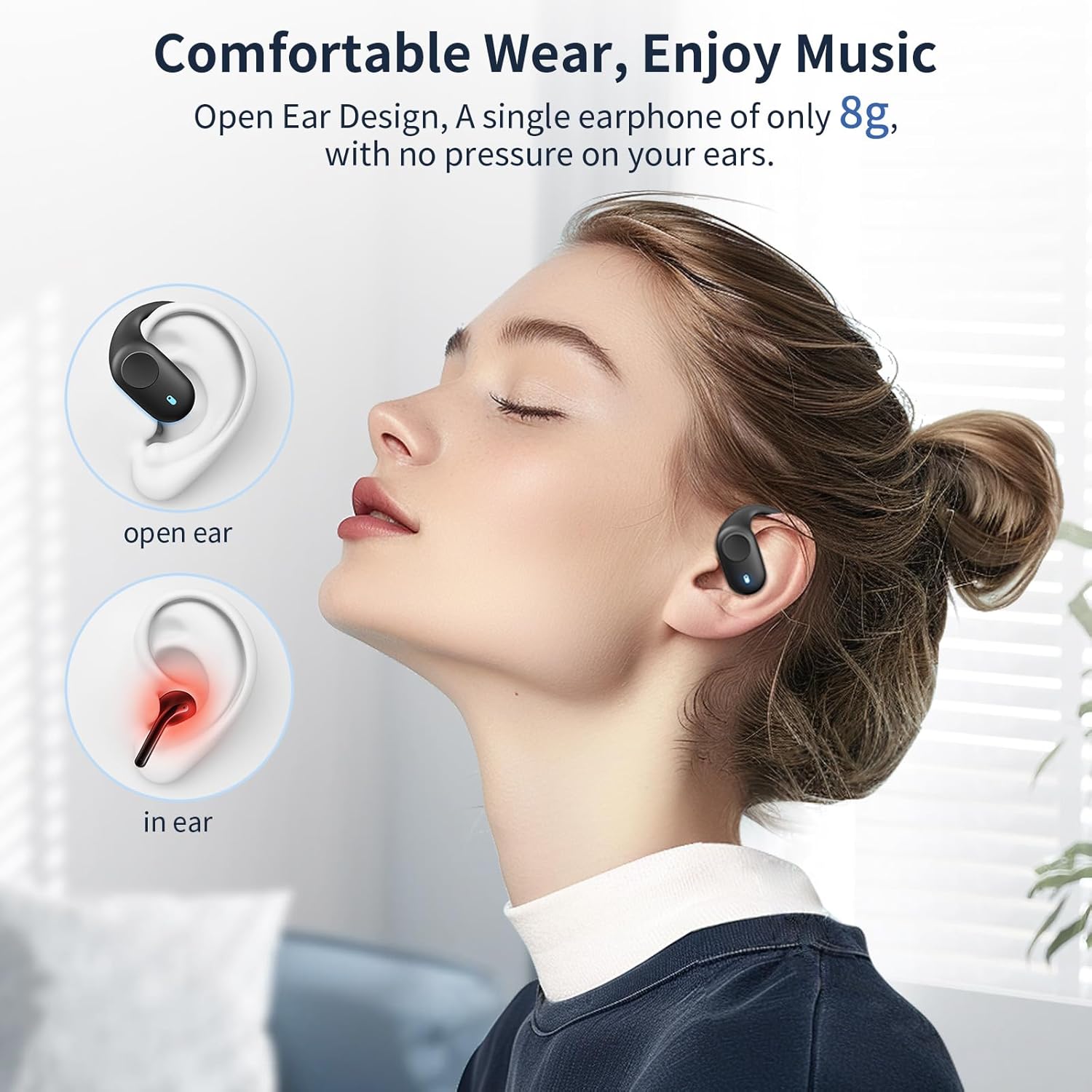 Open Ear Headphones, Bluetooth Headphones 5.3 Sports activities with Good Digital Show,... - Image 4