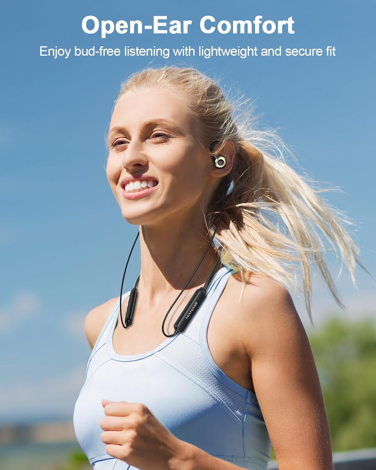 NANAMI Open Ear Headphones, Wi-fi Headphones Bluetooth Earbuds 15H Playtime, ... - Image 2