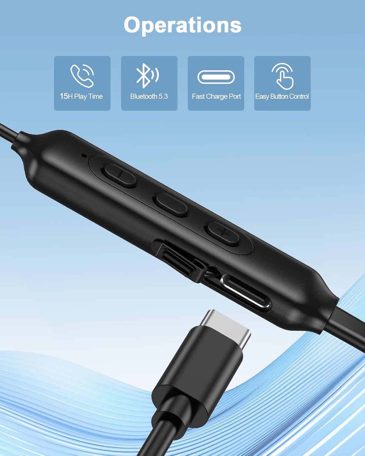 NANAMI Open Ear Headphones, Wi-fi Headphones Bluetooth Earbuds 15H Playtime, ... - Image 6