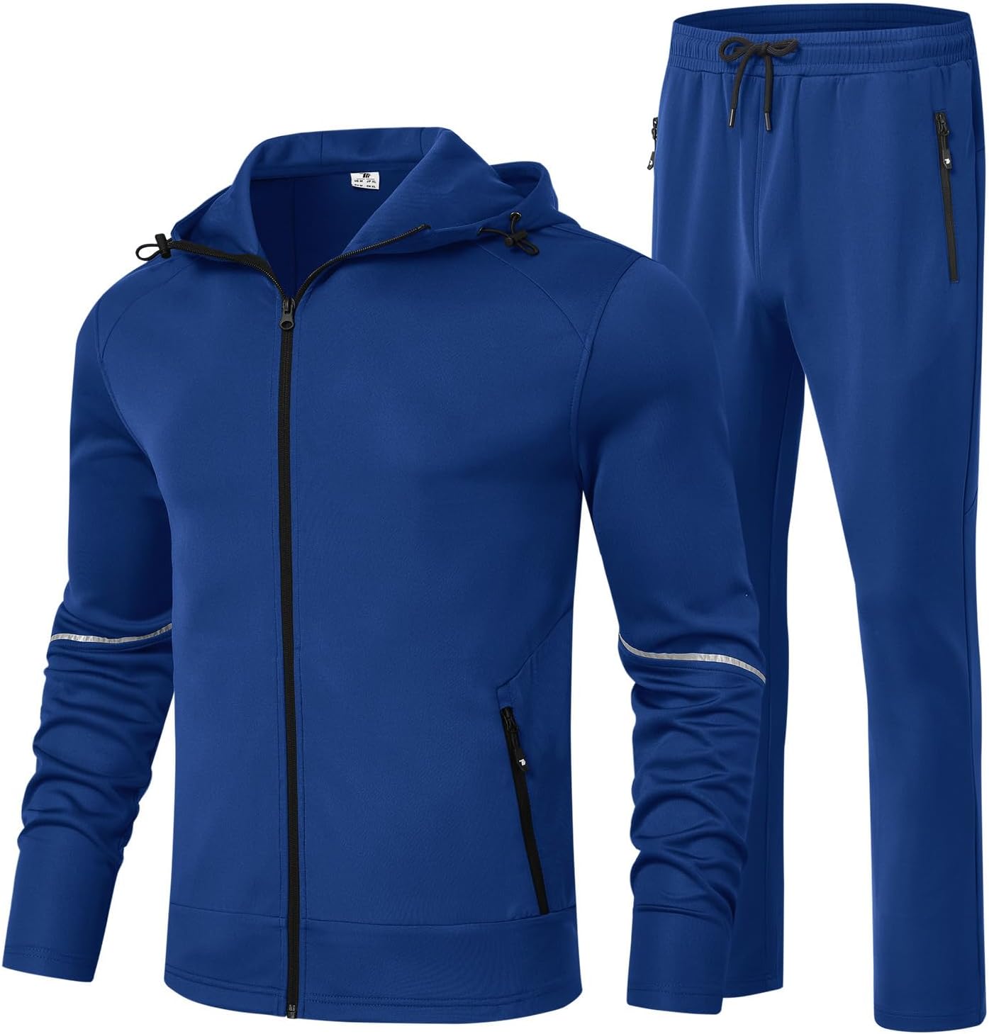 BGOWATU Males's Tracksuits Set Full Zip Jacket Hoodie Sweatsuit Working Sport Pant...