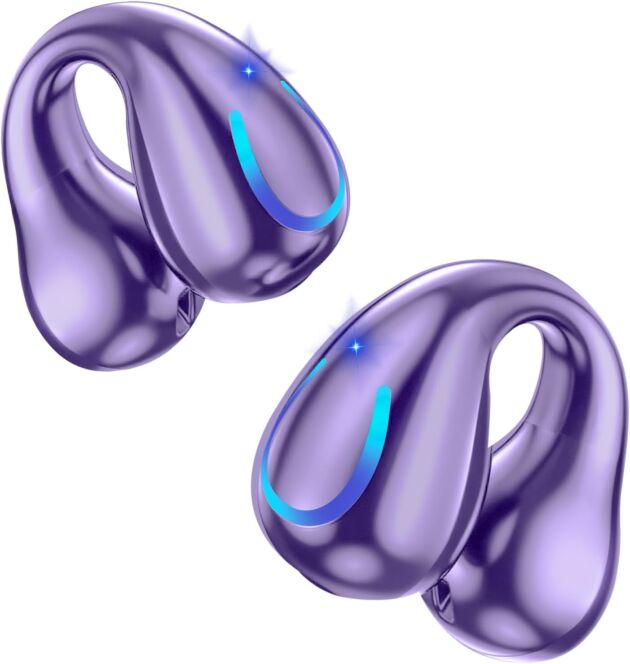 Extremely Open Ear Headphones Bluetooth 5.3 Wi-fi Clip On Earbuds with Digital Di...