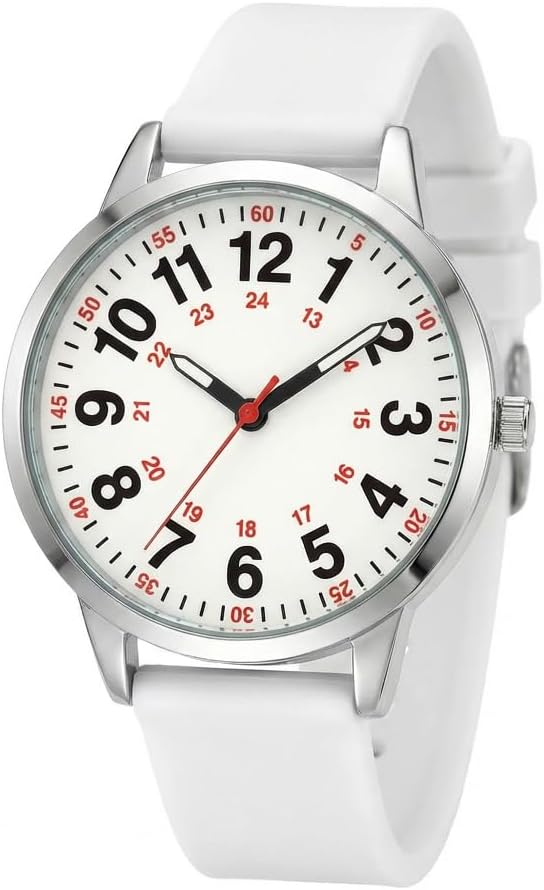 Straightforward Learn Ladies’s Watch with Second Hand, 35mm Dial with Giant Arabic Numbers, W...