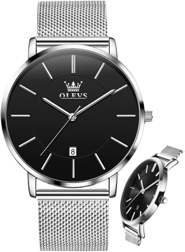 OLEVS Mens Watches Minimalist Extremely Skinny Vogue Informal Analog Quartz Date Watch...
