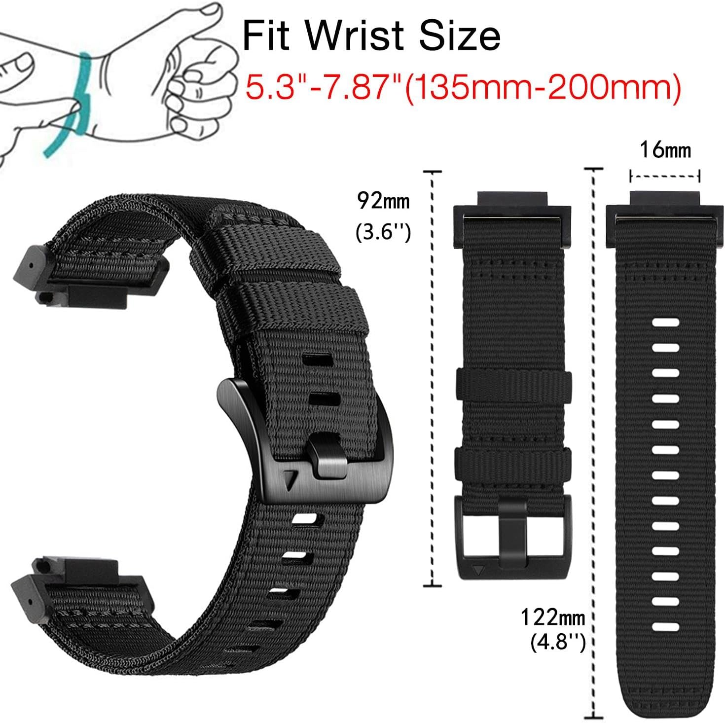 Abanen Rugged Nylon Watch Band for Casio gshock DW-5600/8900, Adjustable Sports activities ... - Image 2
