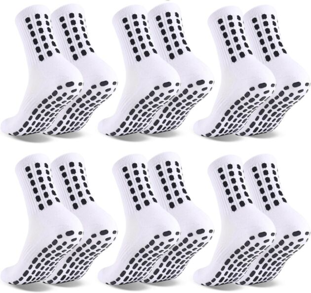 6 Pairs Grip Soccer Socks Colourful Non Slip Sports activities Soccer Basketball Hospital ...
