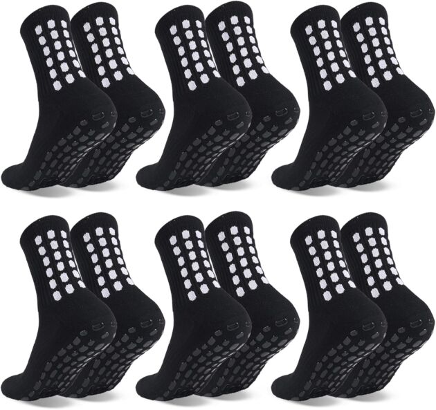 6 Pairs Grip Soccer Socks Colourful Non Slip Sports activities Soccer Basketball Hospital ...