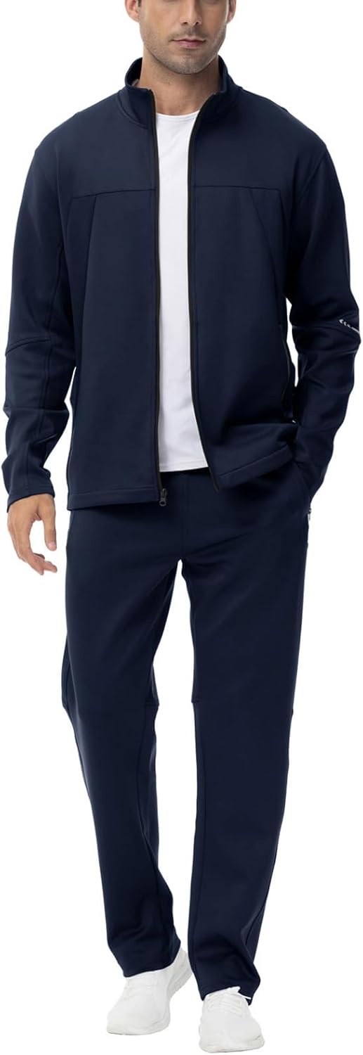 BGOWATU Males's Tracksuits 2 Piece Working Sports activities Sweatsuits For Males Full Zip Athl...