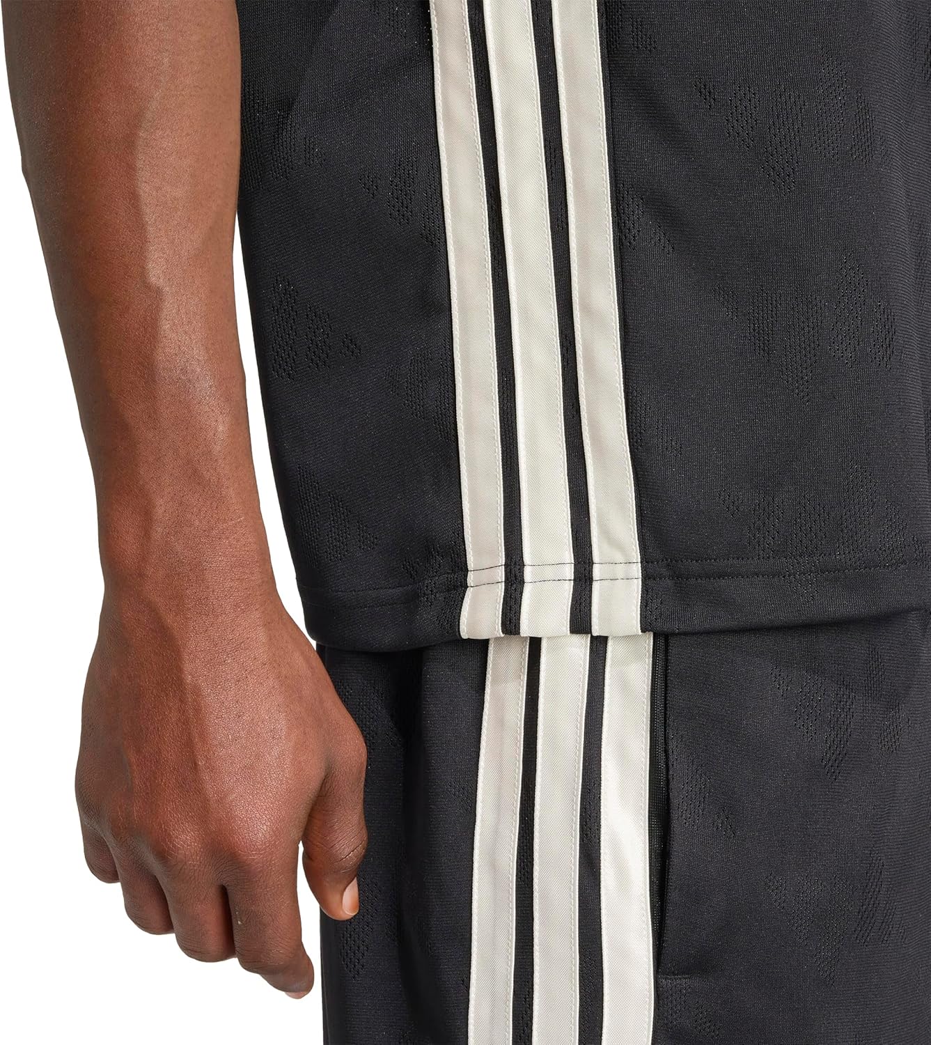 adidas Males's Stadium 3-Stripes Tennis Impressed Jacquard Polo T-Shirt - Image 5