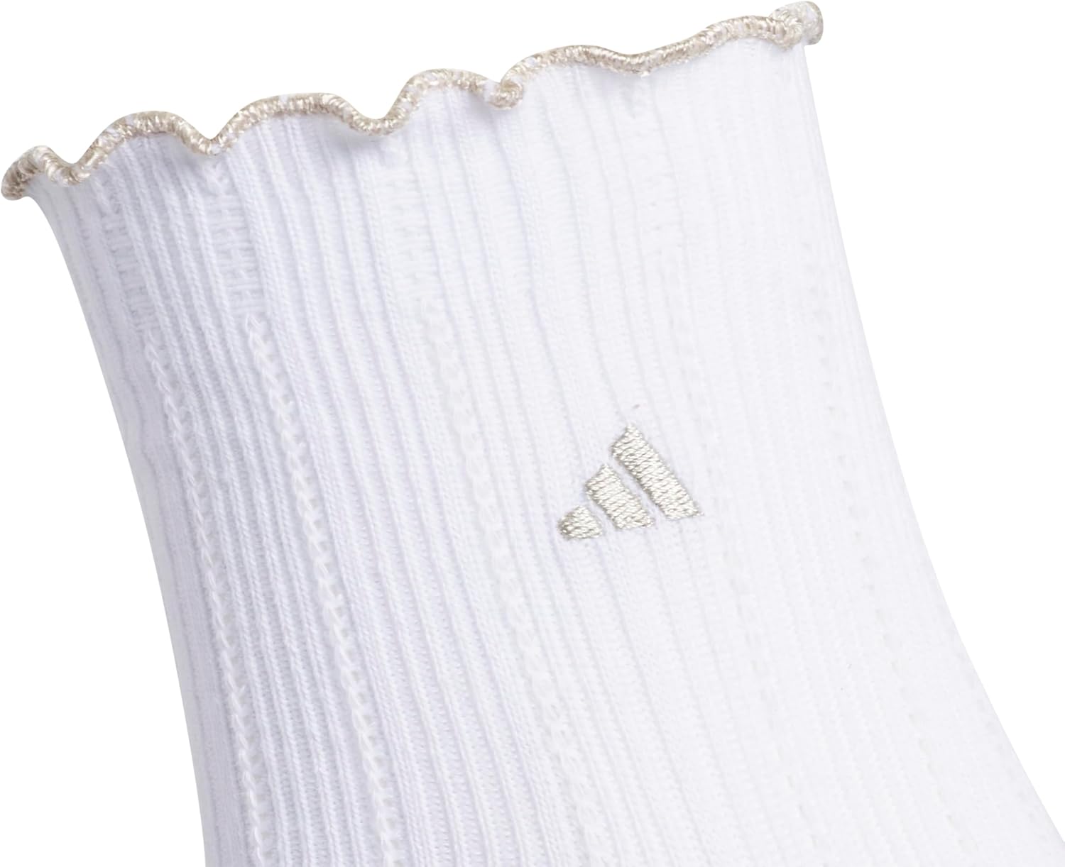 adidas womens Ruffle Socks (3 Pairs) Frilly Cuff, Quarter Ankle Peak - Image 4