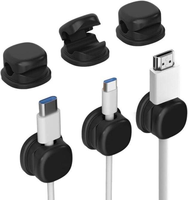 Magnetic Cable Clips 6pcs, Twine Organizer Adjustable Wire Holder for Desk, Cellphone...