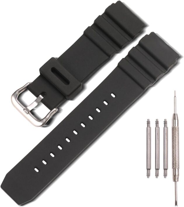 22mm Silicone Watch Band Suitable with Casio MDV106-1A AMW320R AMW320D Males's r...